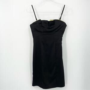 BCBGMaxAzria Y2K Strapless Mini Dress Size 4 Black Lime Green